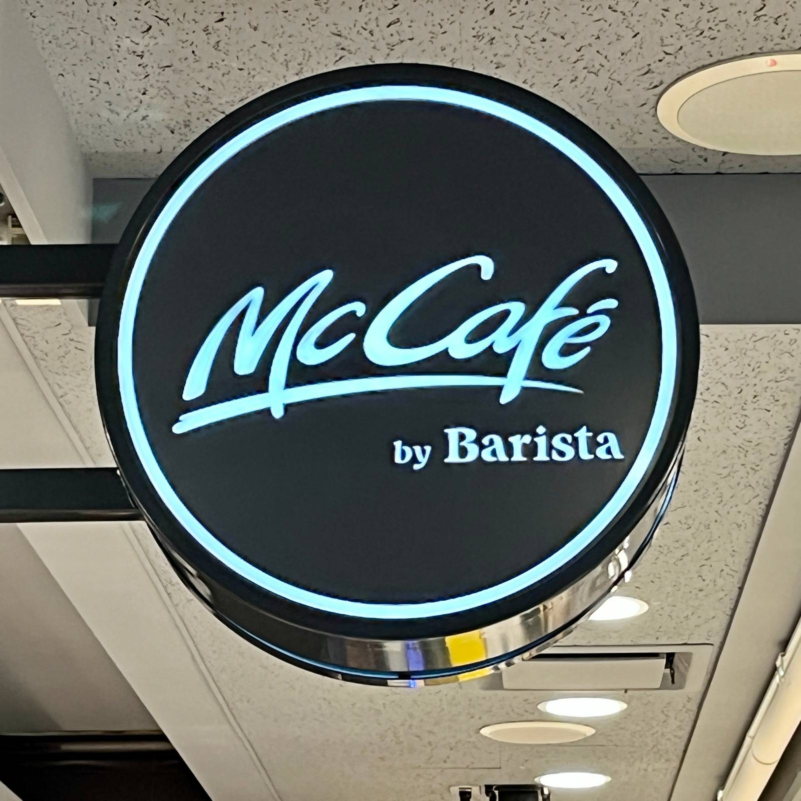 マクドナルド McDonalds McCafe マックカフェ ロゴ 看板 サイン 試食