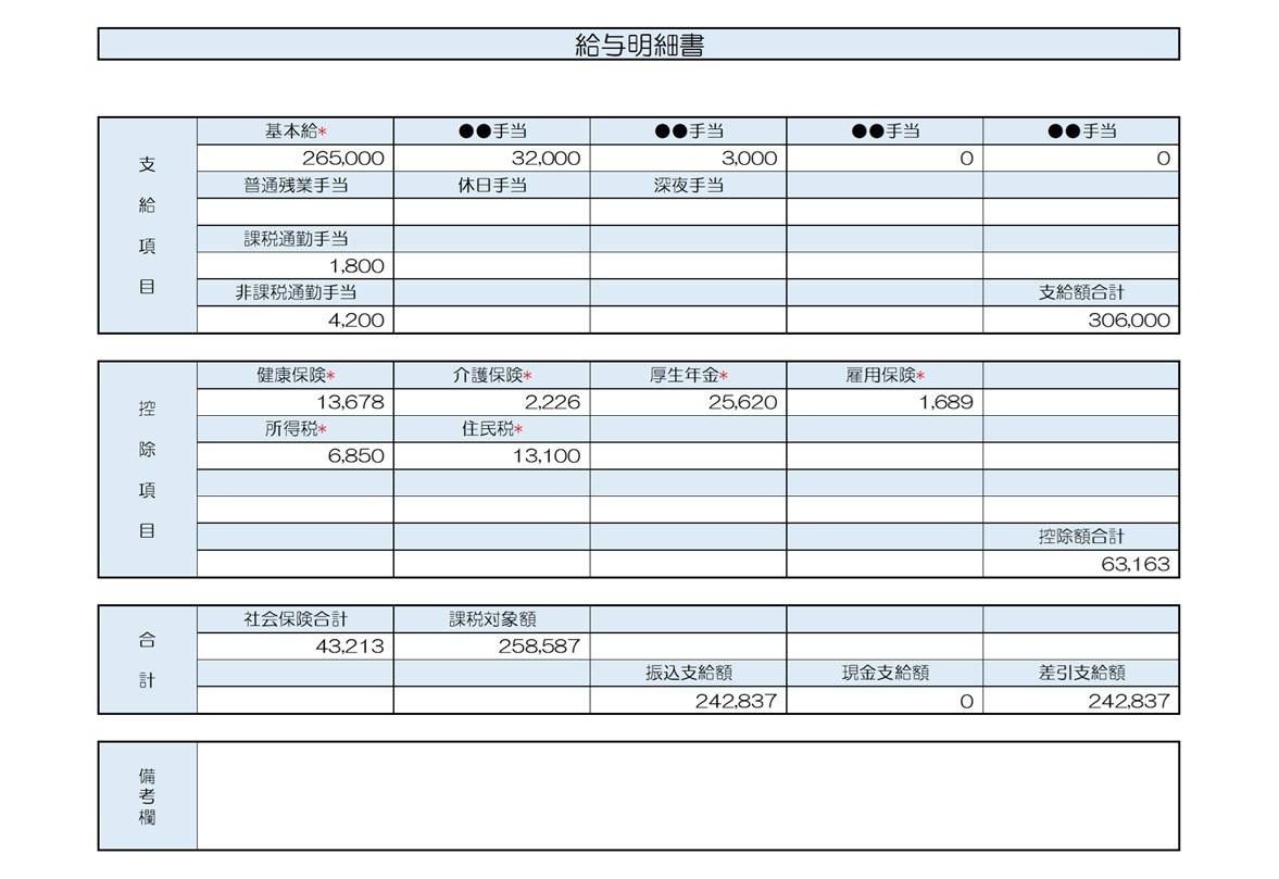 48歳、経理の給与明細