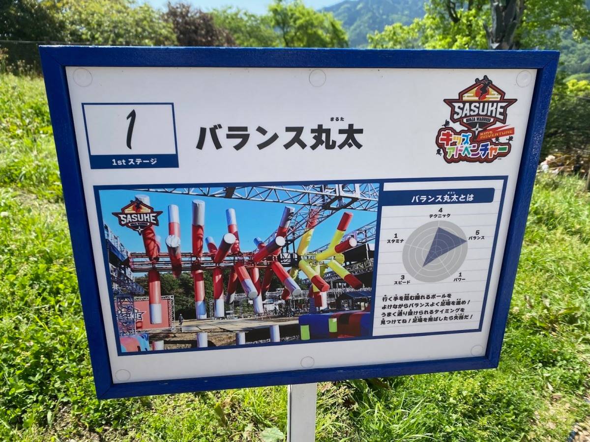 バランス丸太　看板
