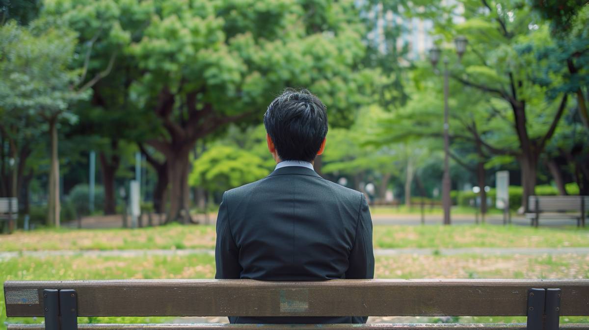 ベンチに座る人