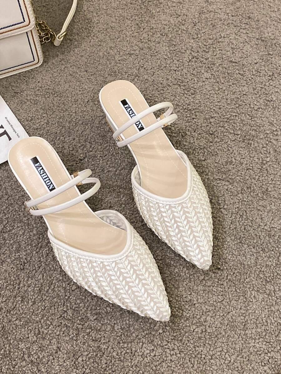 SHEIN ポイントトゥメッシュパンプス