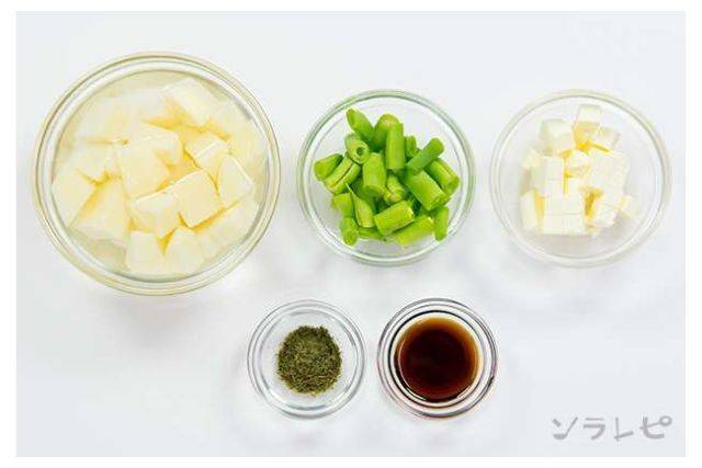 お洒落な簡単大人のおつまみ  じゃがいもとクリームチーズの青のり和え 材料