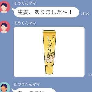 「生姜、ありました〜」ママ友の誤爆→ほっこり場が和む笑いの場へ(癒)【LINE】