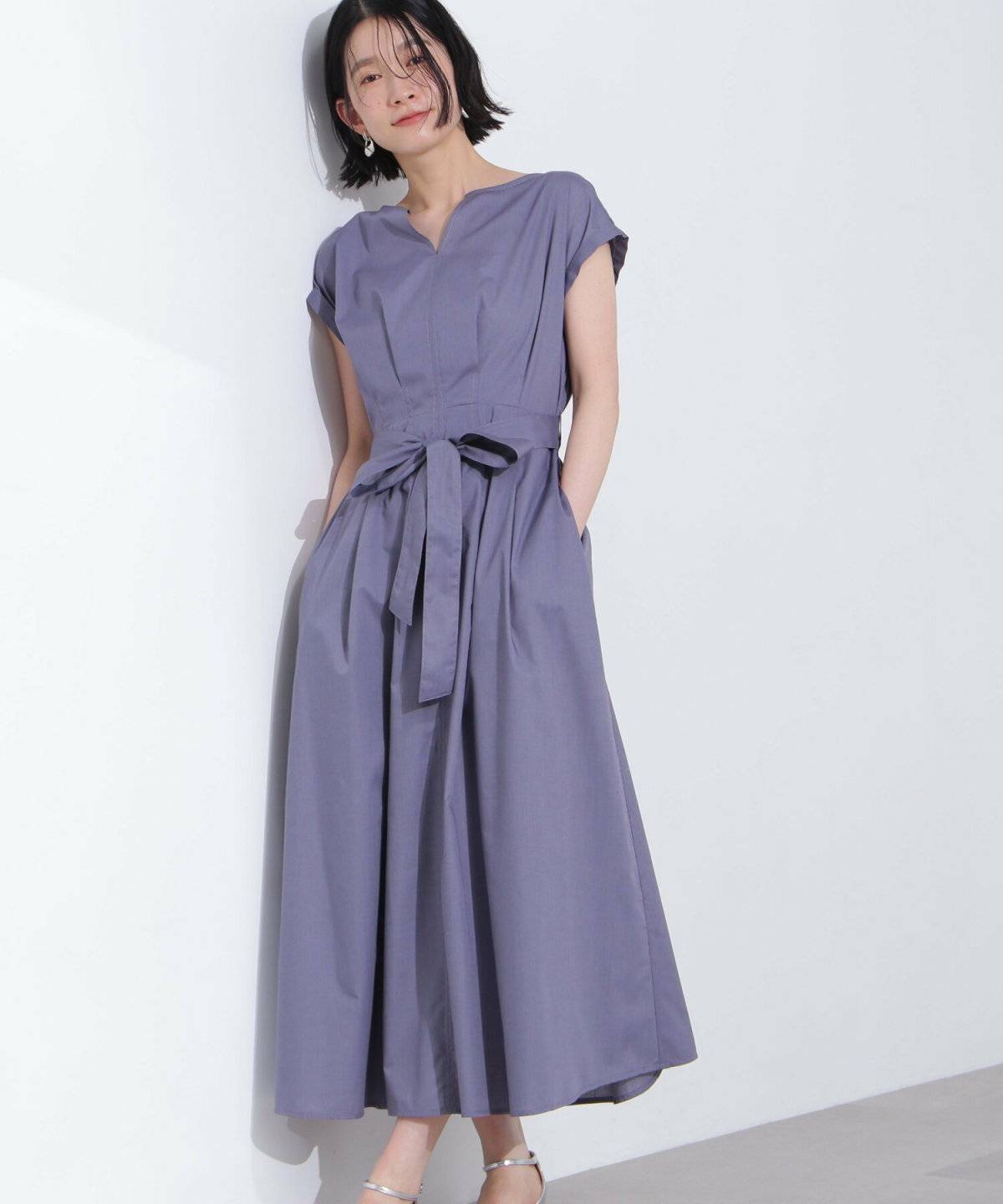 N. NaturalBeauty Basic*  タックウエストリボンワンピース