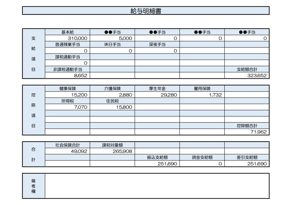 43歳、システムエンジニアの給与明細