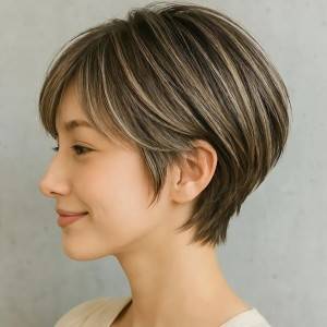  白髪をぼかすハイライト 