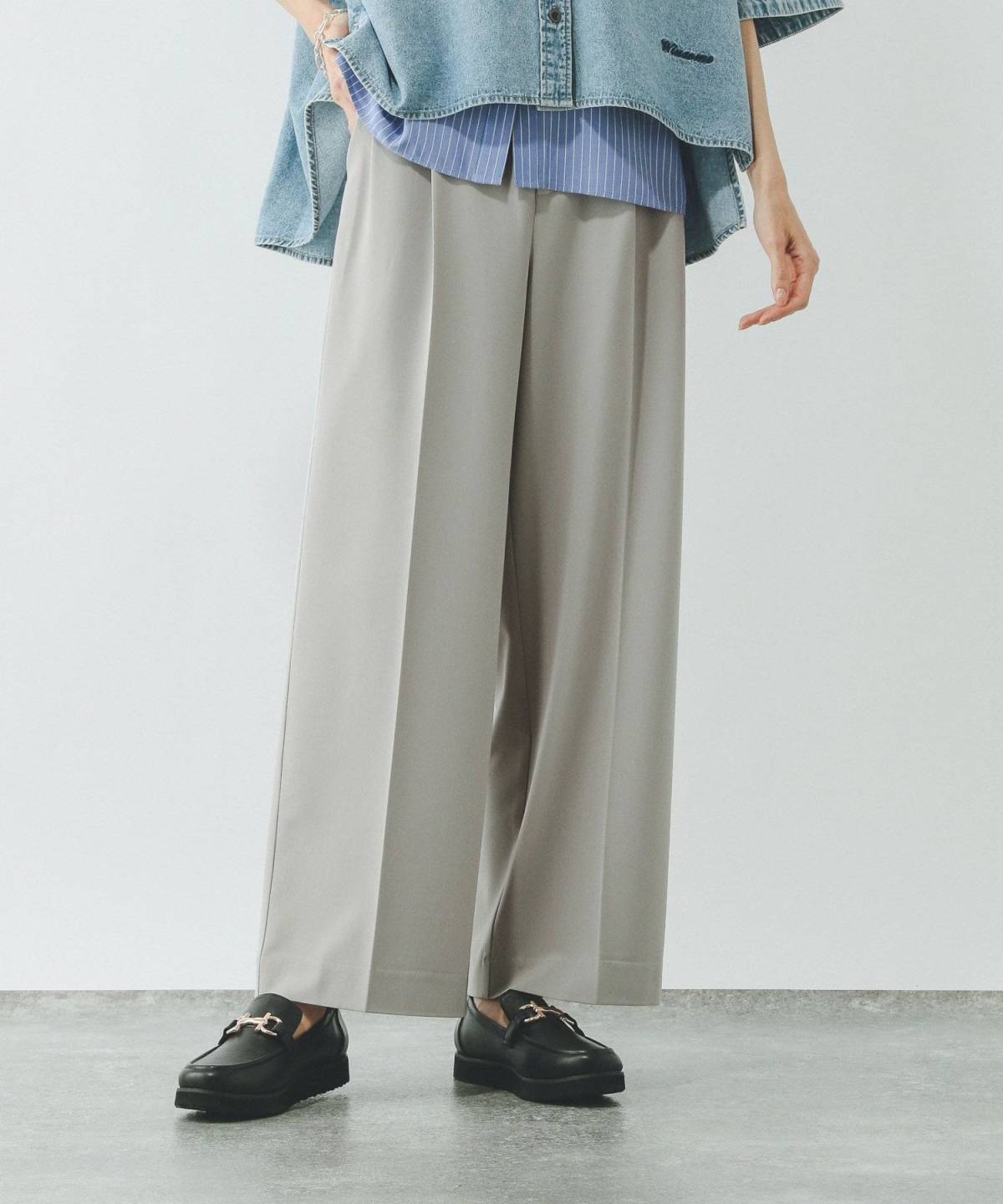 GLOBAL WORK　ウツクシルエットDRYワイドパンツ
