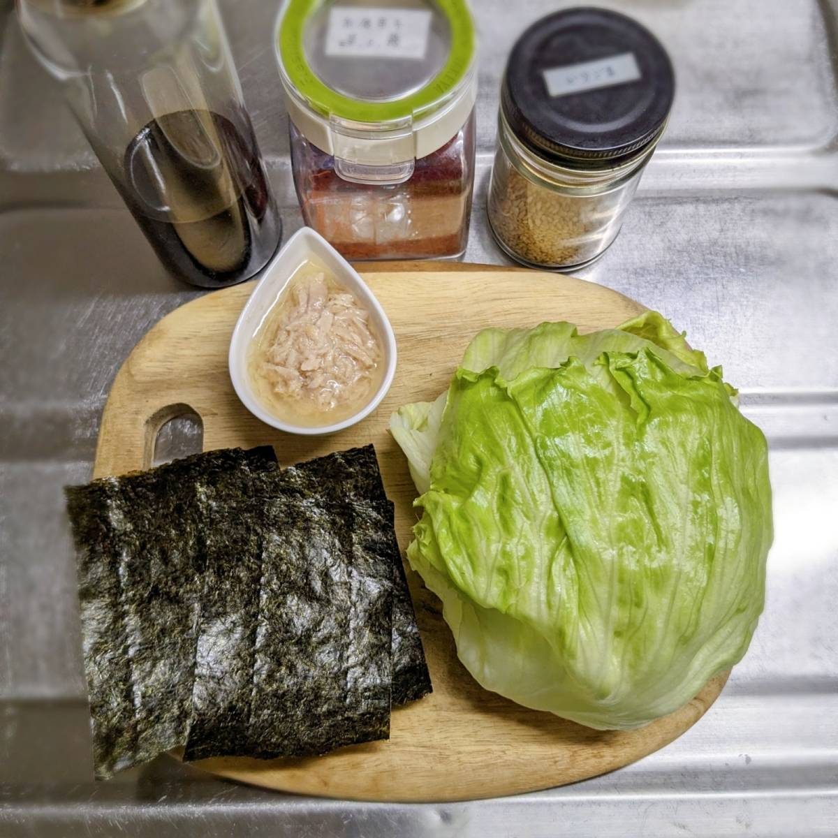 いなば公式の「ツナとレタスと海苔のサラダ」のレシピ