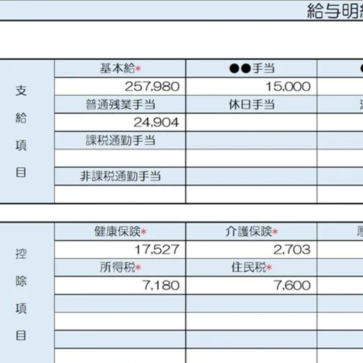 46歳、ケアマネジャーの給与明細