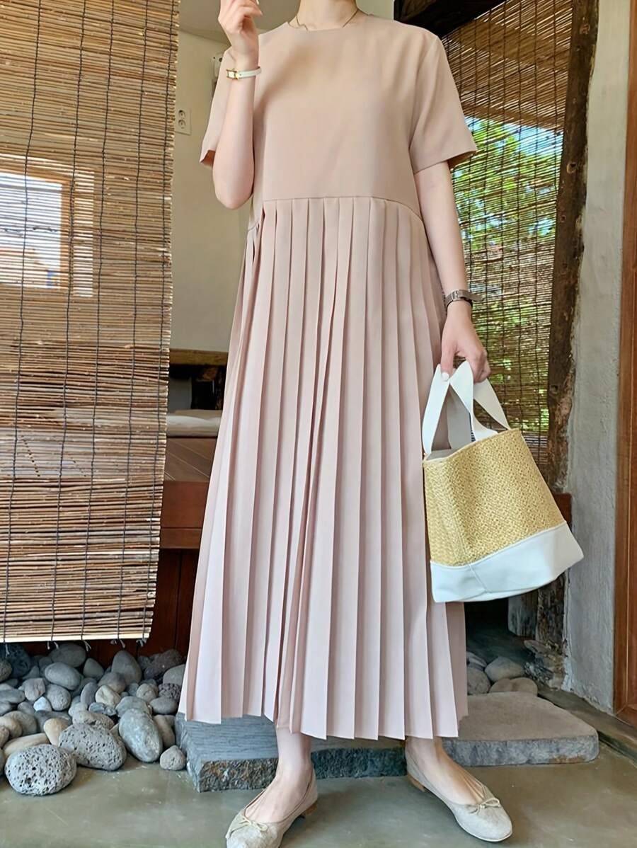 SHEIN プリーツシフォンドレス