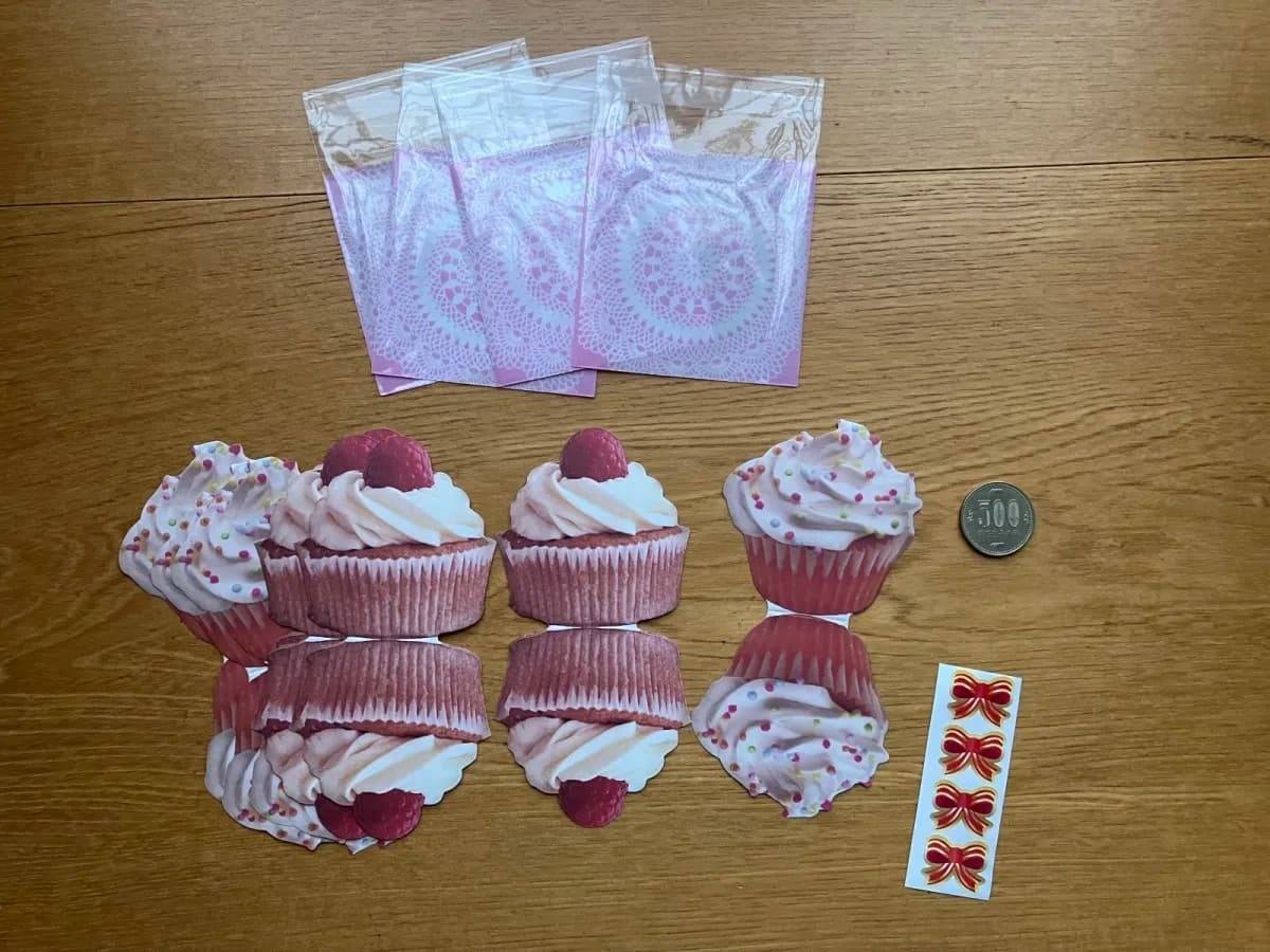 ダイソーカップケーキみたいなミニレターセット(香り付)−２