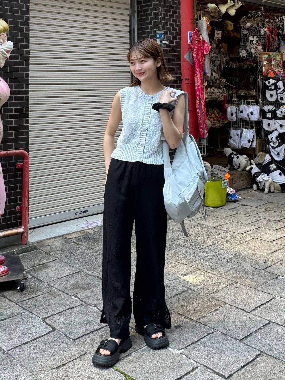 ニットベストを合わせる♪