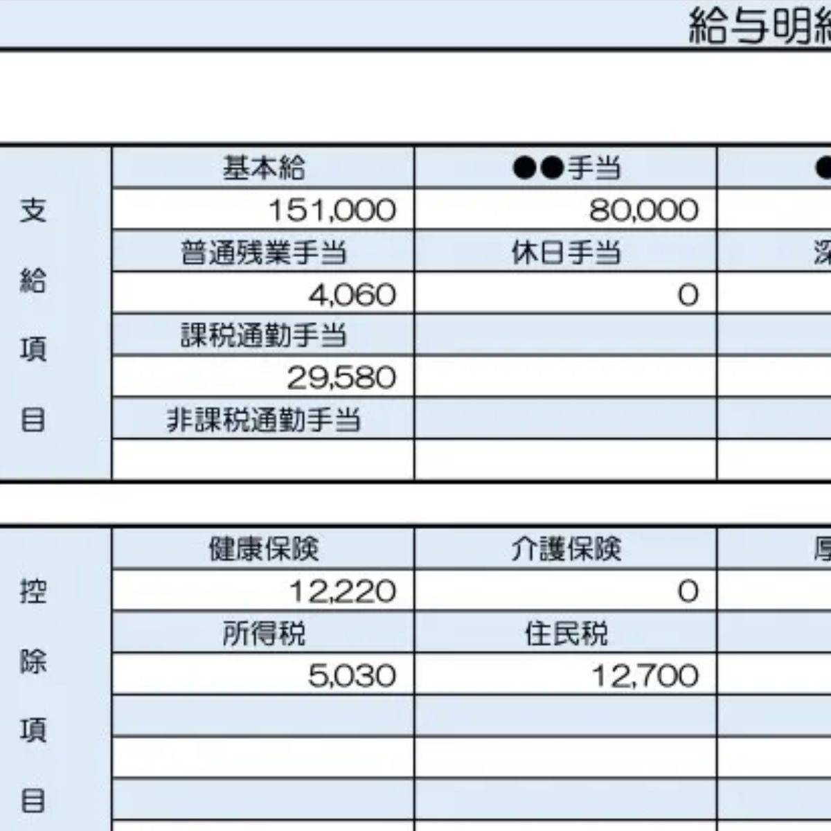 29歳、営業事務の給与明細