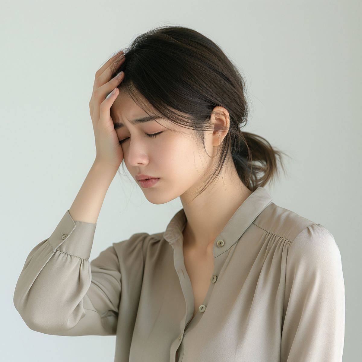 体調不良の女性