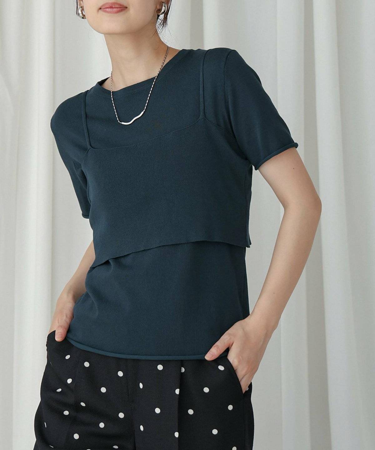 Bab/Bou Jeloud ニットTシャツ&キャミセット