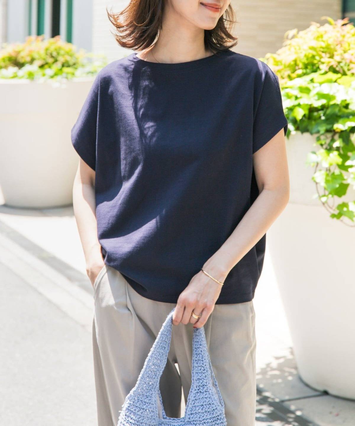 URBAN RESEARCH DOORS ドライコットンボートネックプルオーバー