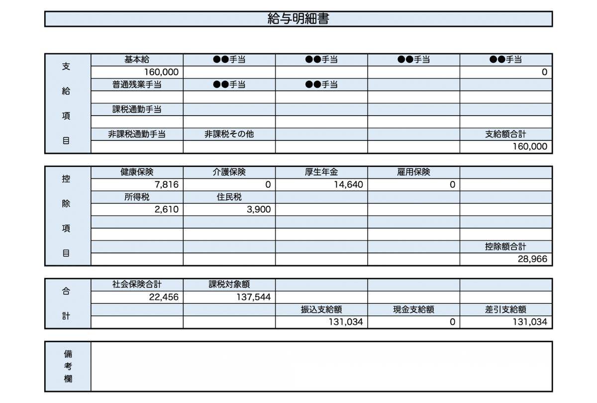 36歳、営業事務の給与明細