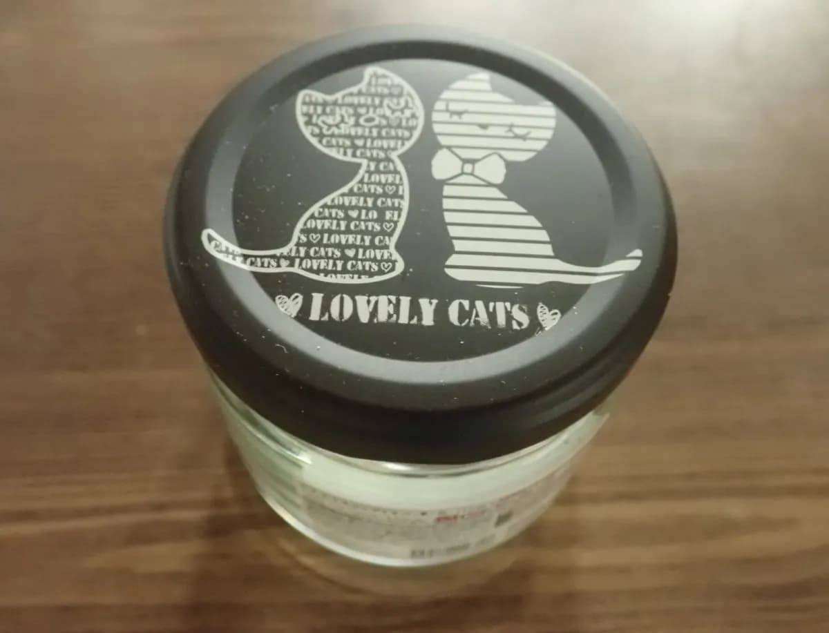 ダイソーツイストキャップ(ネコ、黒・灰、150mL)−１