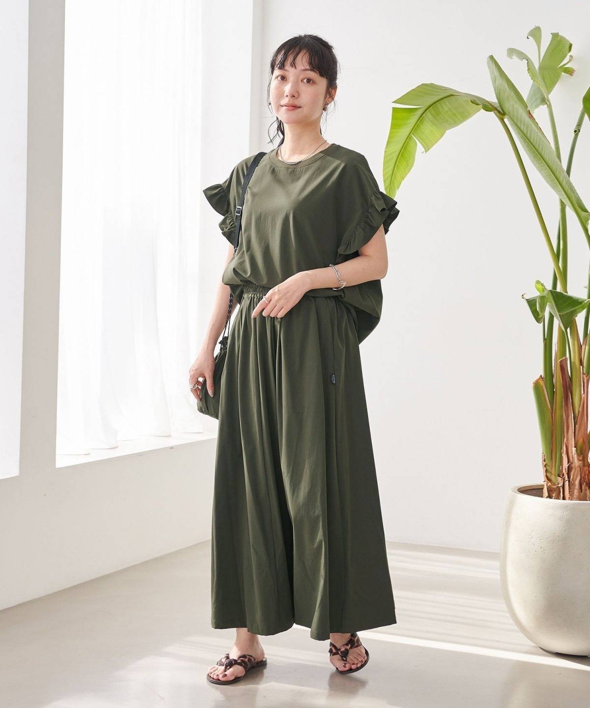coen ポーチ付きフリルTEE＆スカートセットアップ