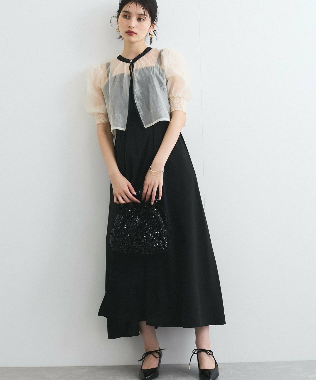 VIS シアートップスセットキャミドレス