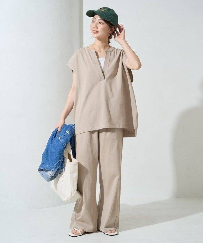 FREAK’S STORE Vネックフレンチスリーブパンツセットアップ