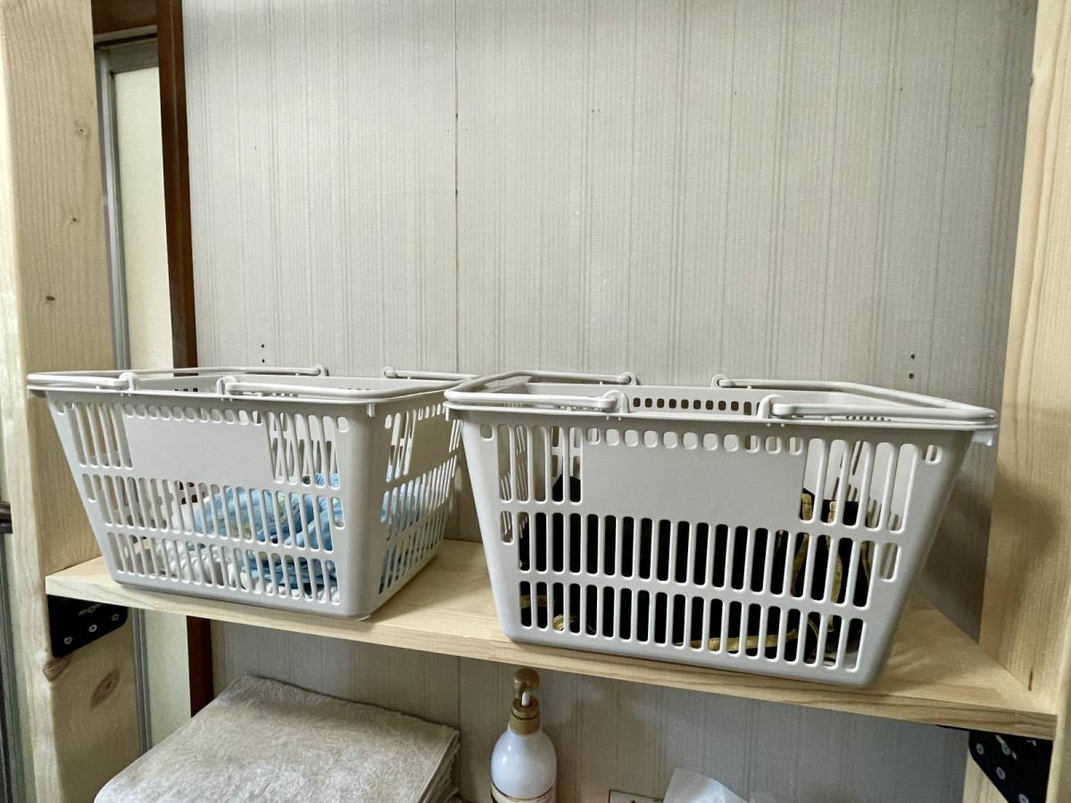 洗面所のパジャマカゴのアップ