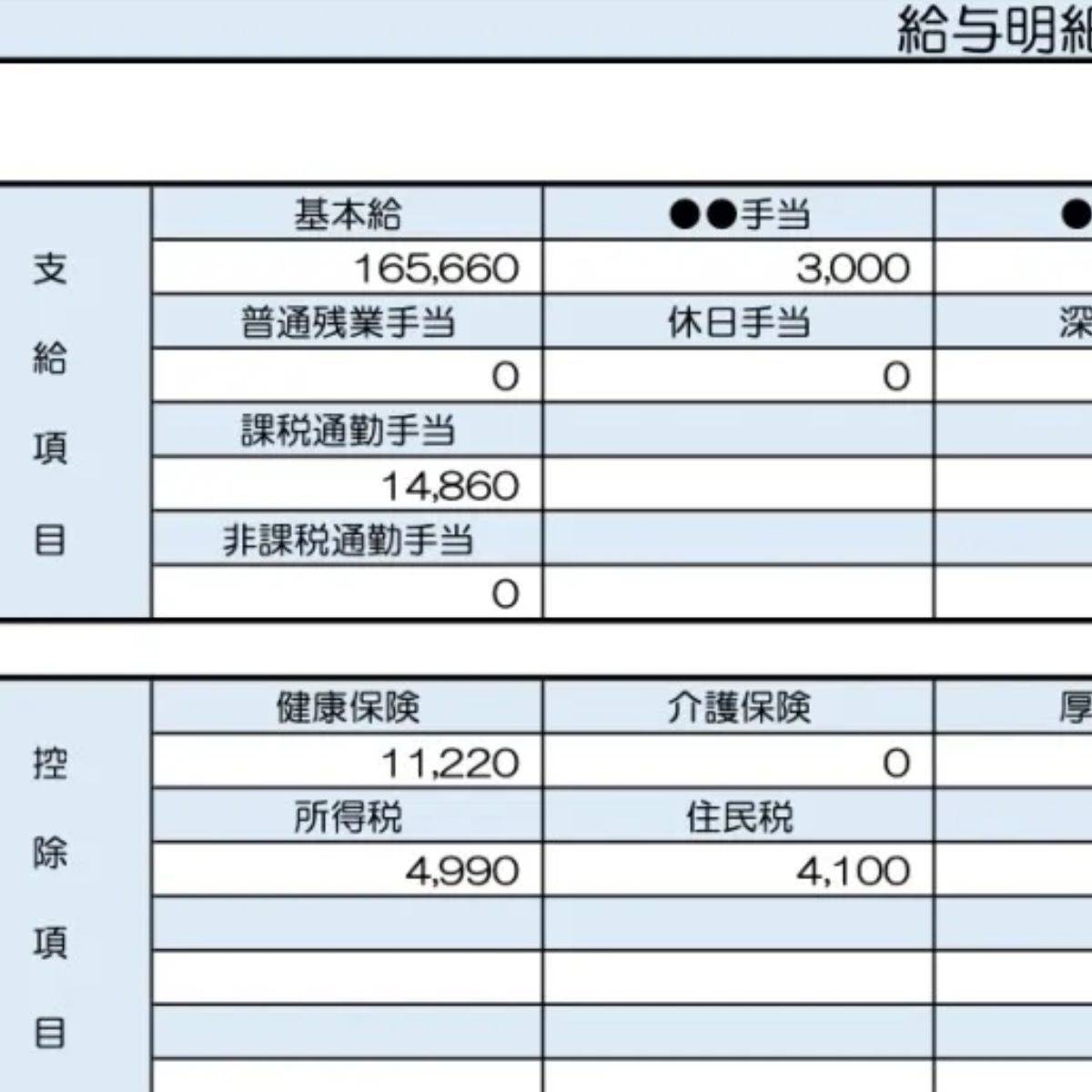 37歳、経理の給与明細