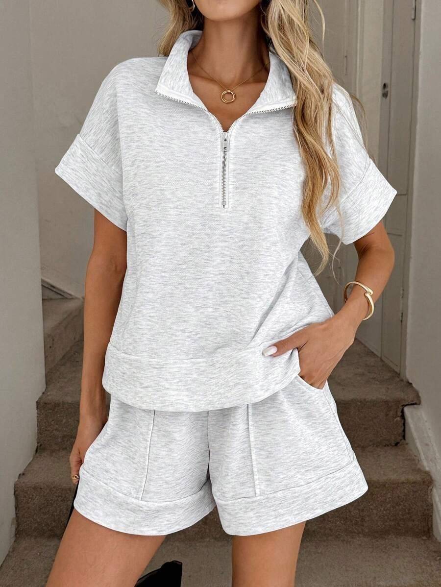 SHEIN Easowaジップアップカジュアルセット