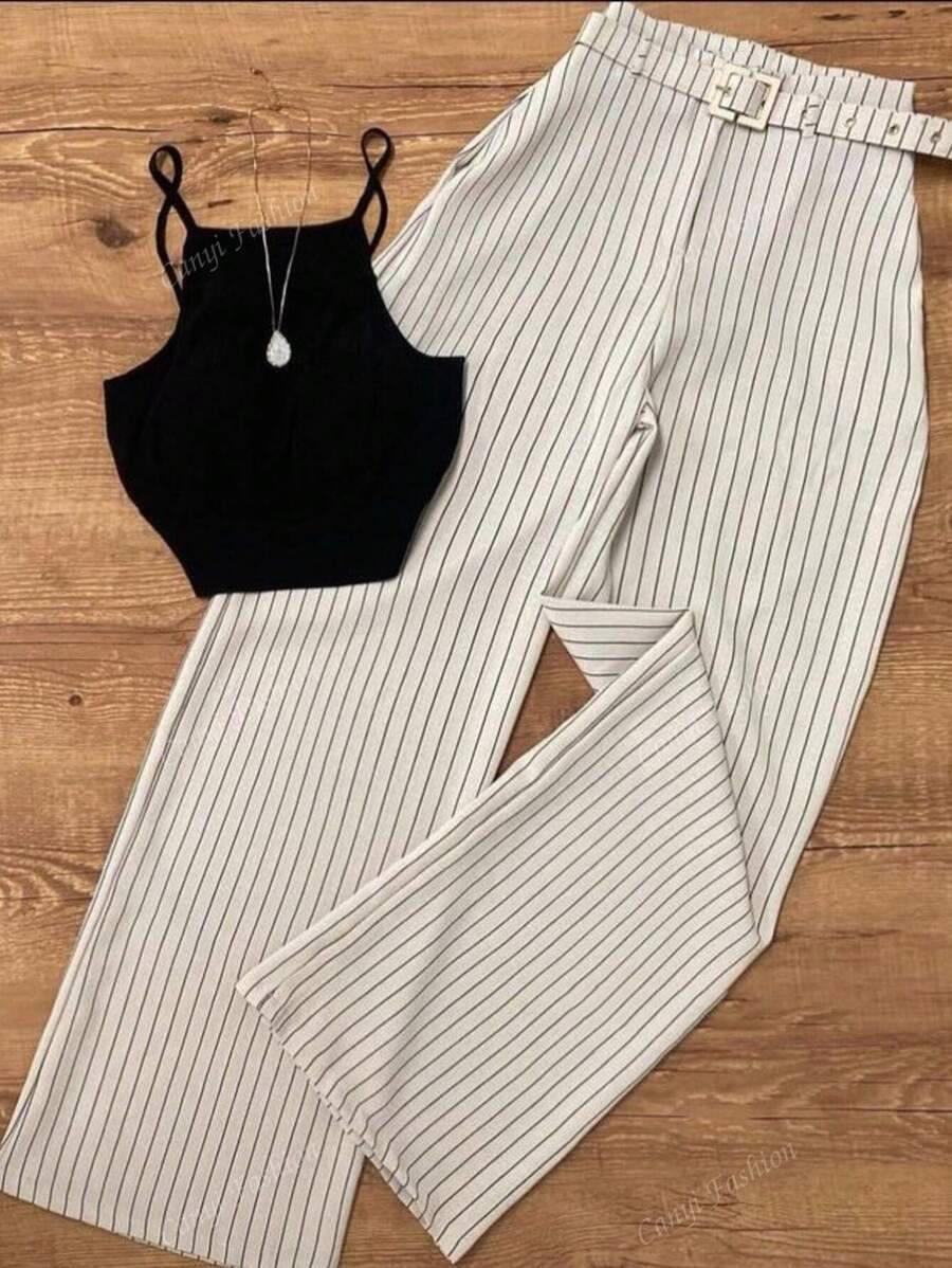 SHEIN ノースリーブトップ&パンツセット