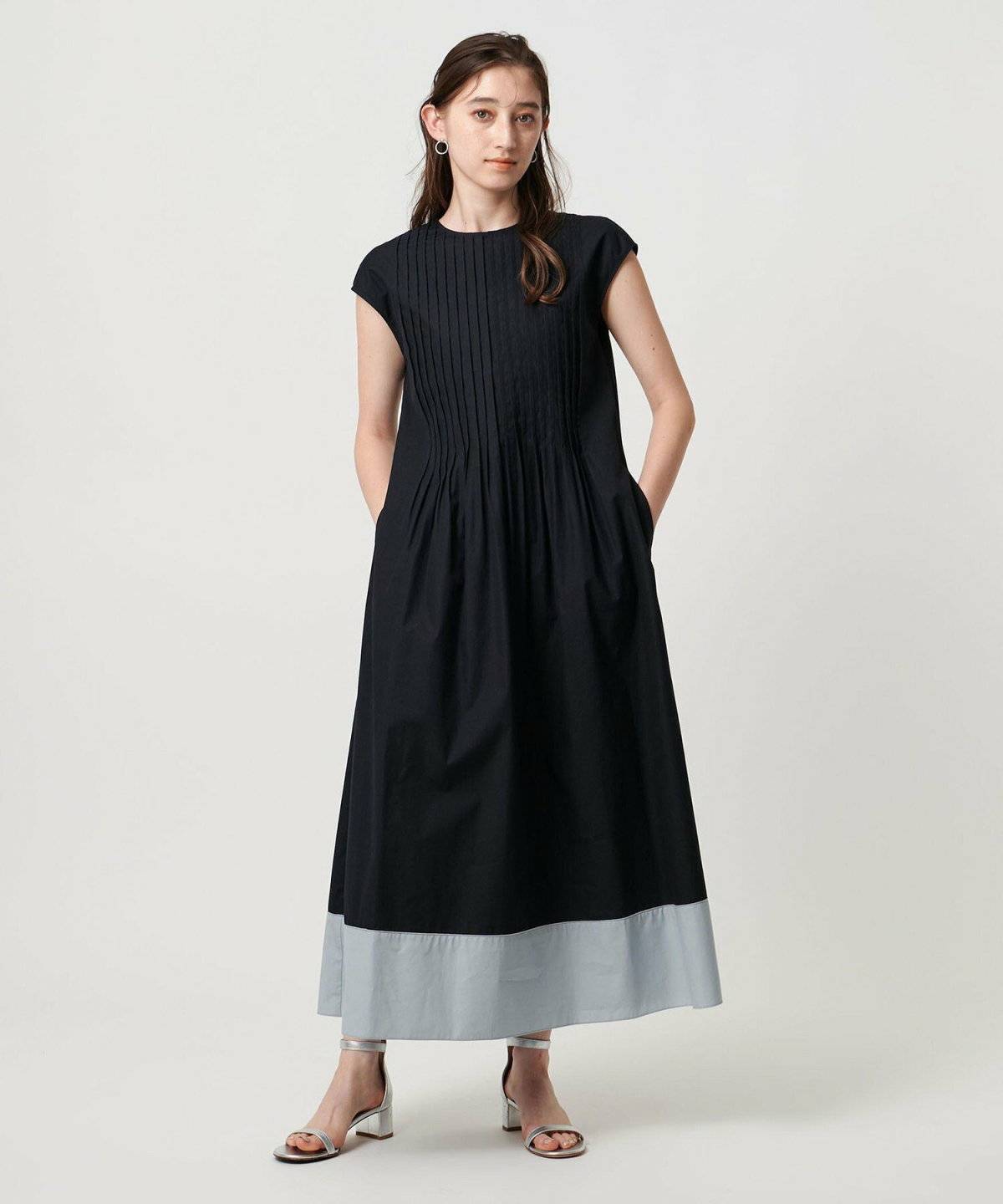 UNITED ARROWS コットンシルク シルキータックワンピース
