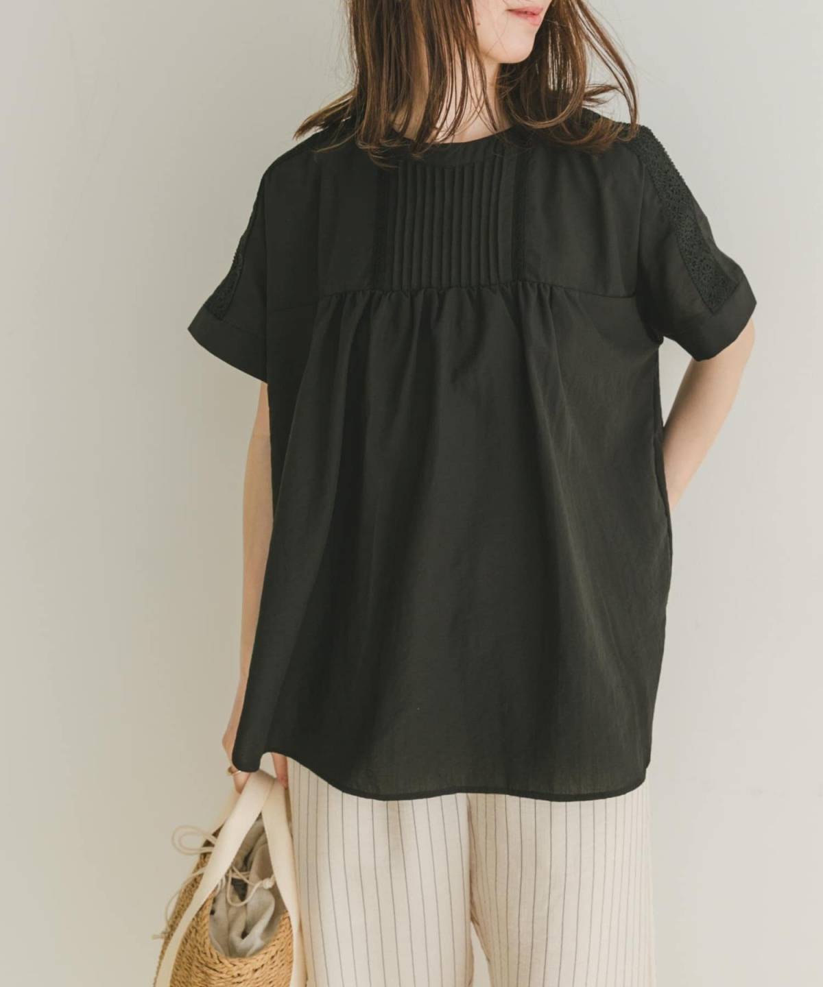 URBAN RESEARCH ITEMS ピンタックレースブラウス