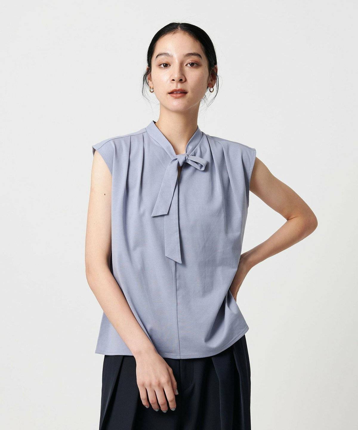 BEAUTY&YOUTH UNITED ARROWS ボウタイ スタンドカラーノースリーブTシャツ