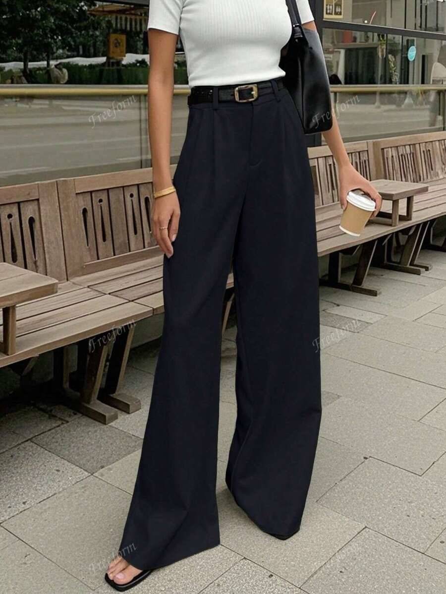 SHEIN ハイウエストエレガントパンツ