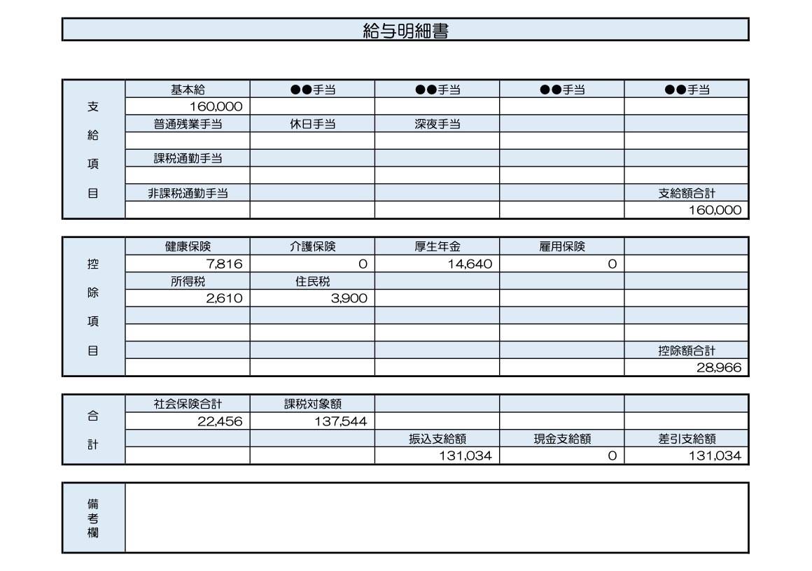 36歳、営業事務の給与明細