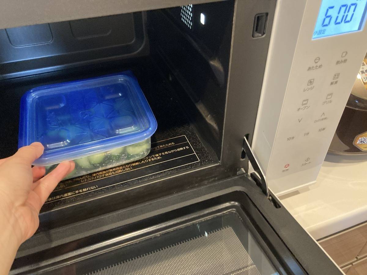 きゅうりをレンジでチン