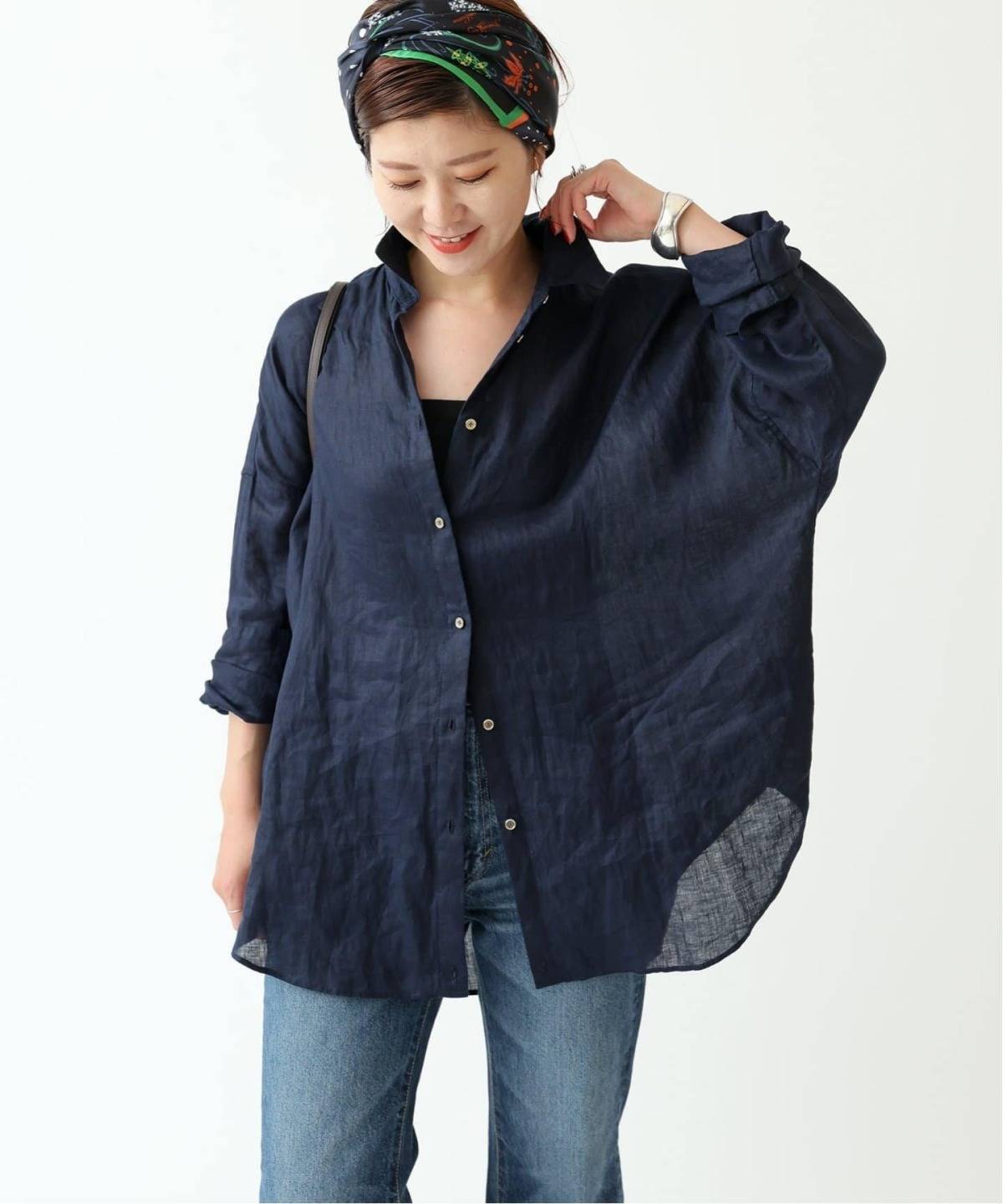 Spick & Span 80リネンカシュクールビッグシャツ