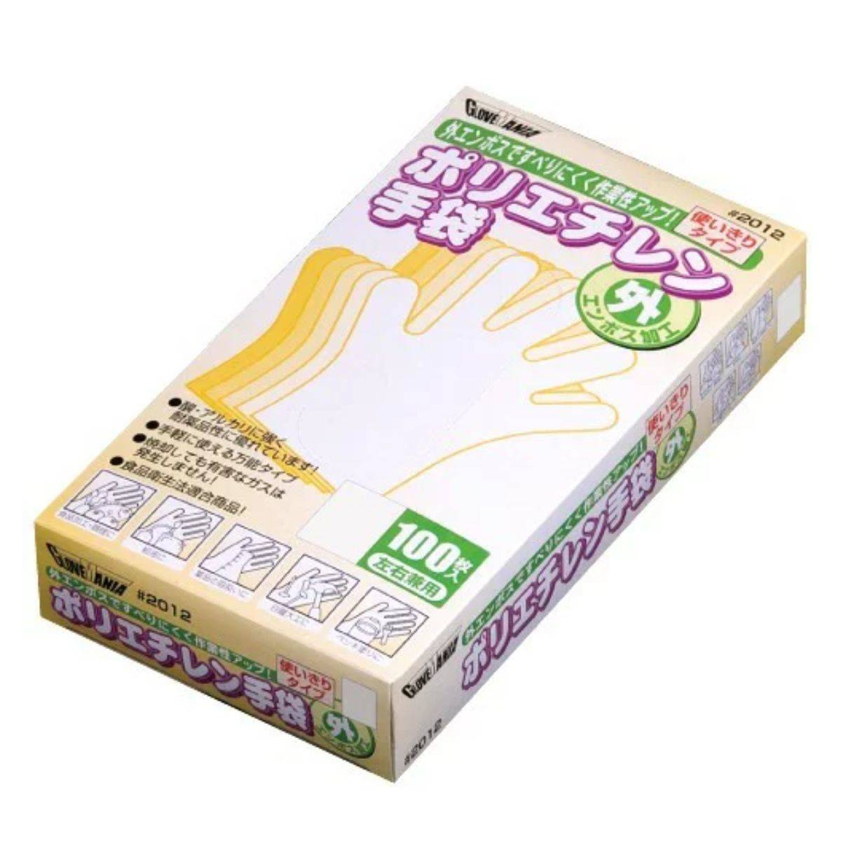 川西工業 ポリエチレン手袋　外エンボス Ｍ 100枚
