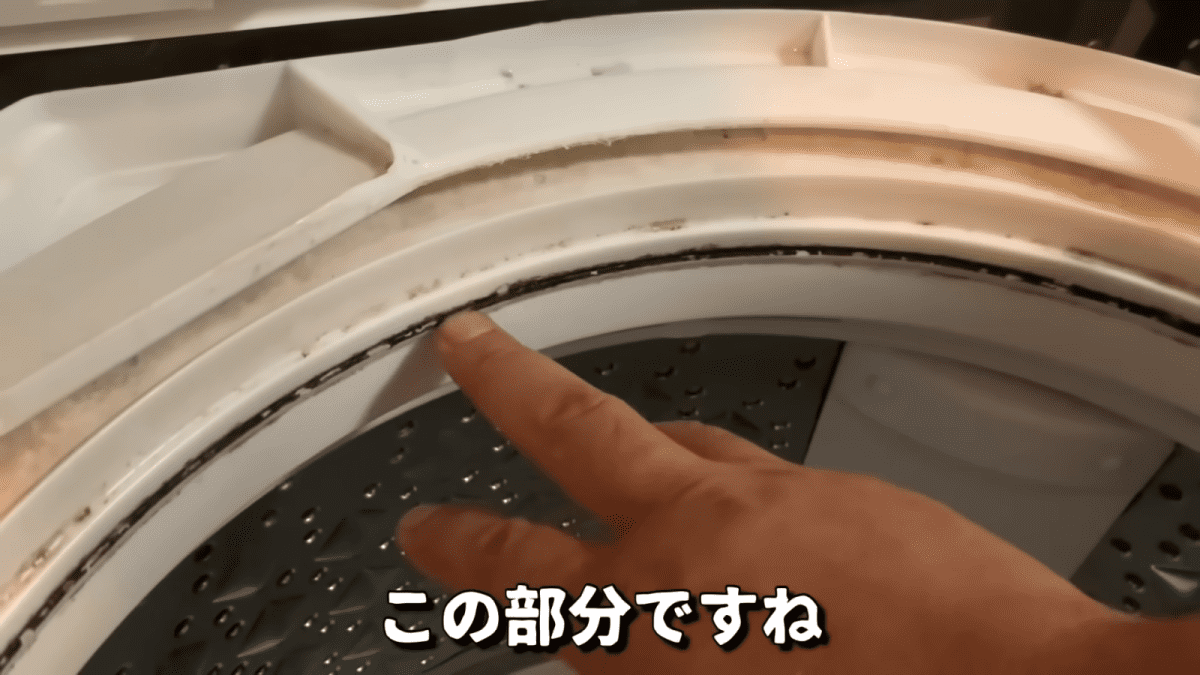 洗濯機入口部分の汚れ