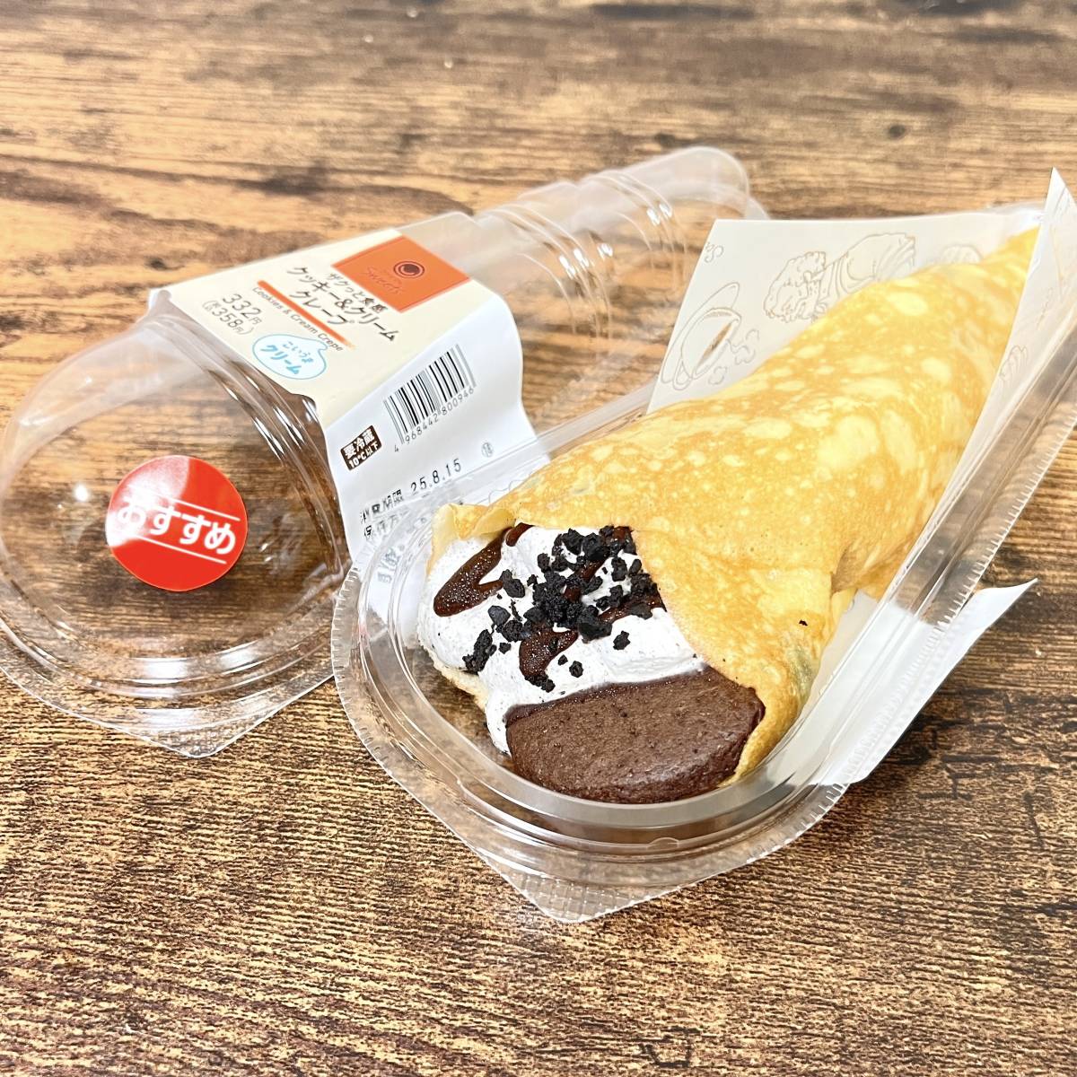 ファミリーマート「ザクっと食感 クッキー＆クリームクレープ」
