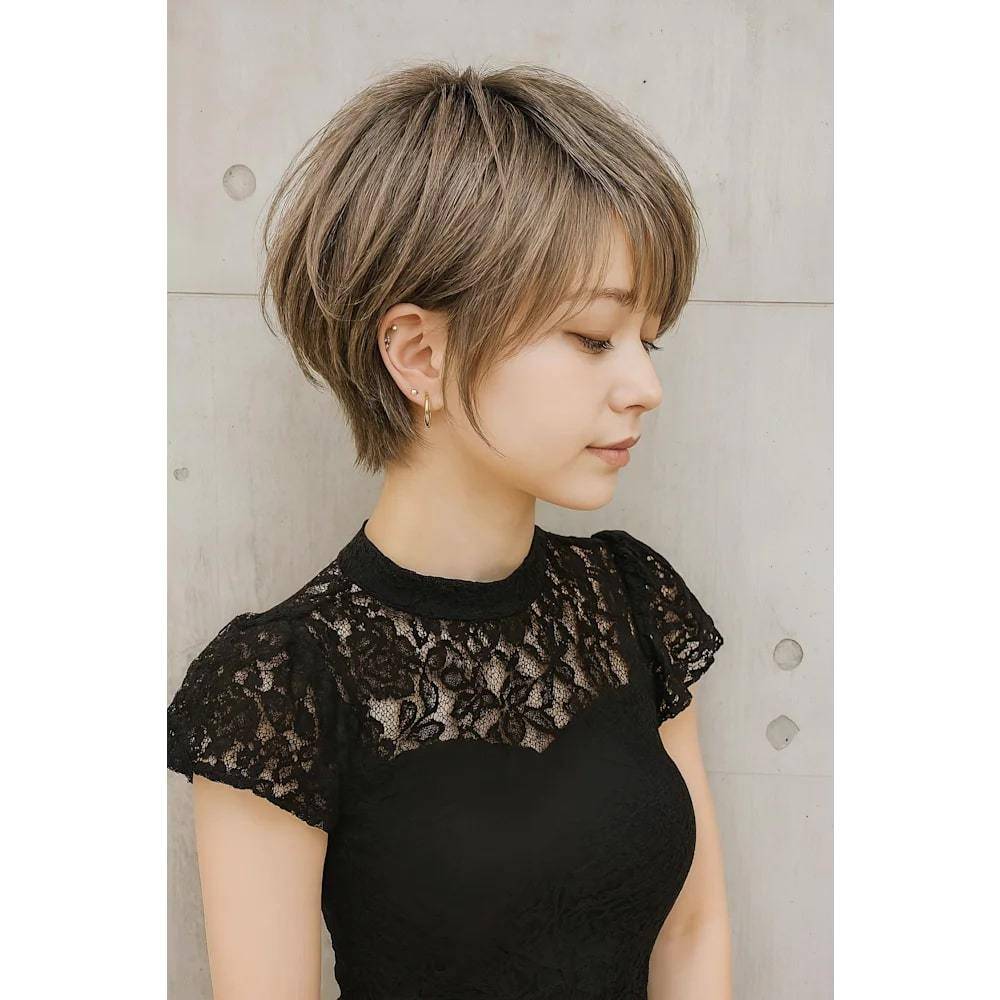 若作り感が出るハイトーンショート