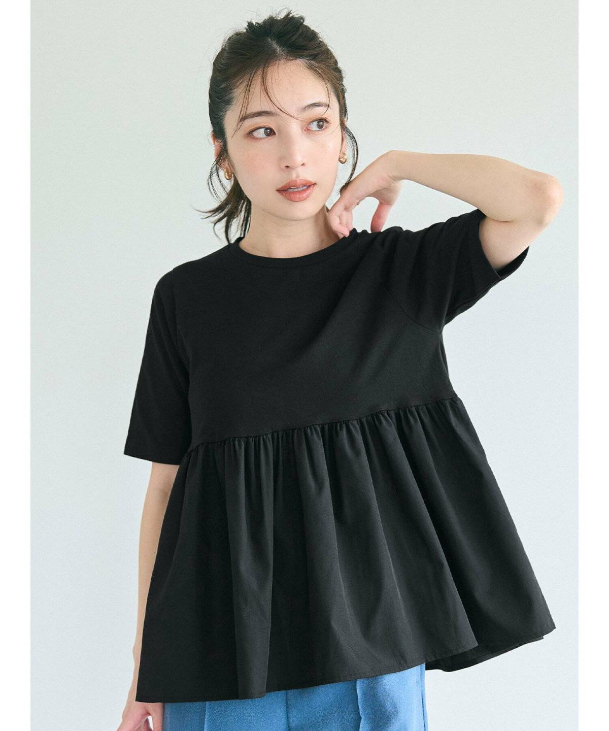 coca クルーネックドッキングカットソー