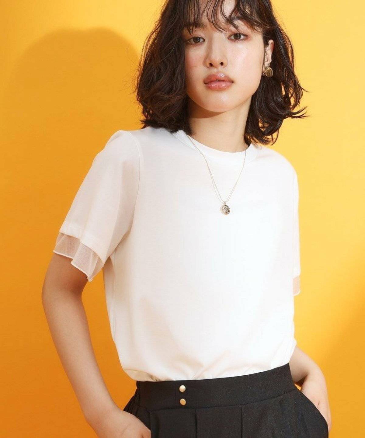 THESHOP TK 袖シアーTシャツ
