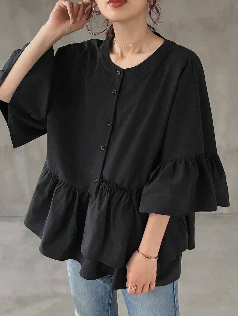 若く見える夏ブラウス