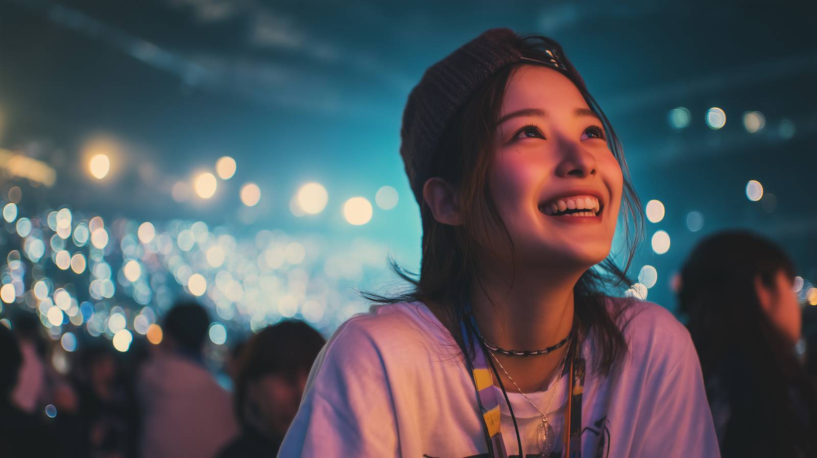 コンサートを楽しむ女性