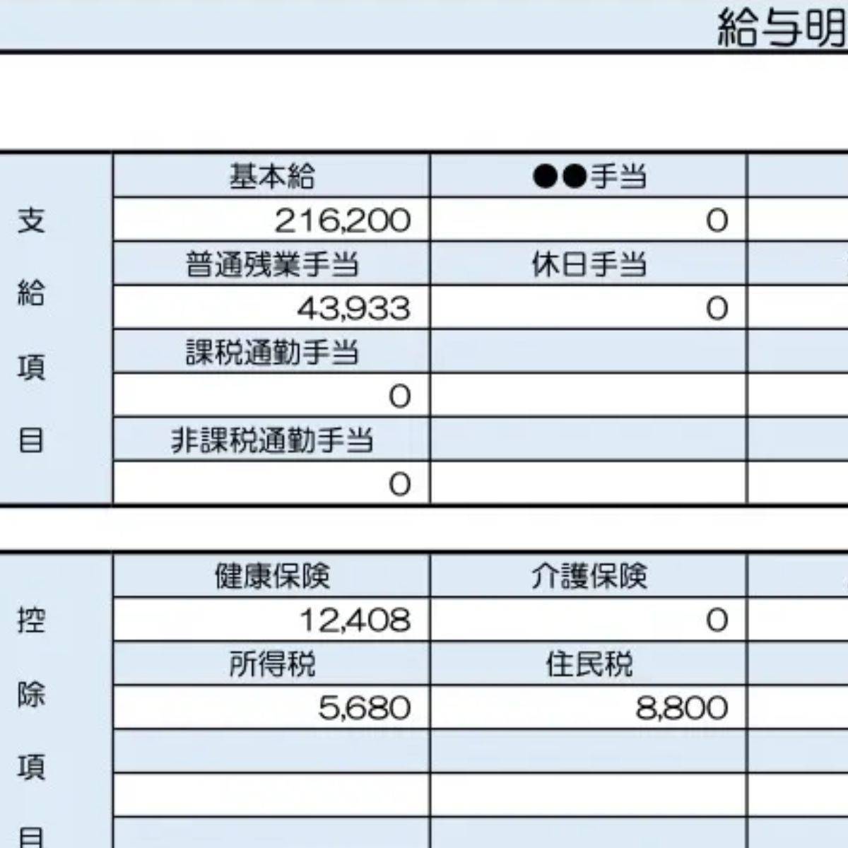 30歳、プログラマーの給与明細