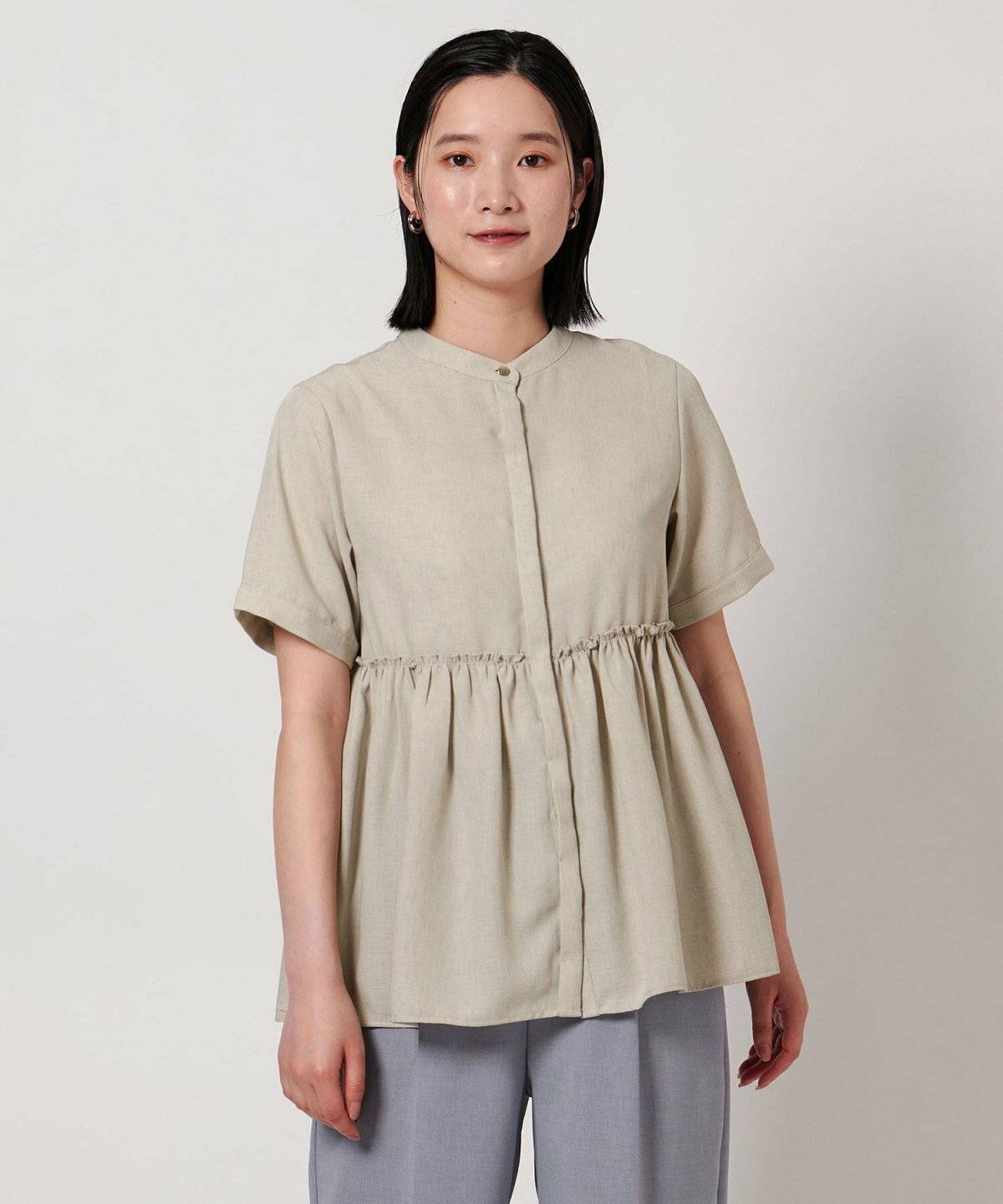 UNITED ARROWS LTD.OUTLET  リネンライク ペプラムブラウス