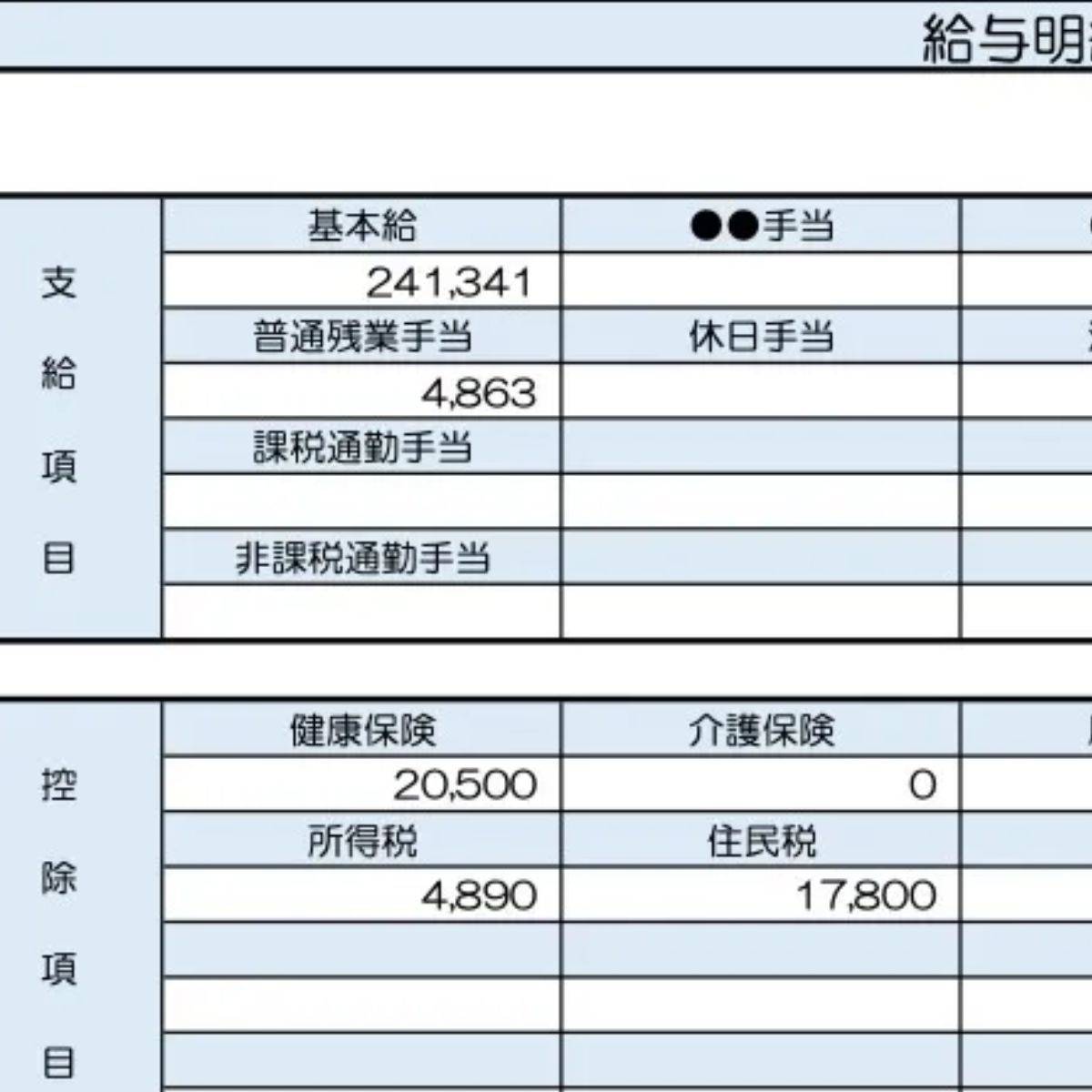 31歳、パートの給与明細