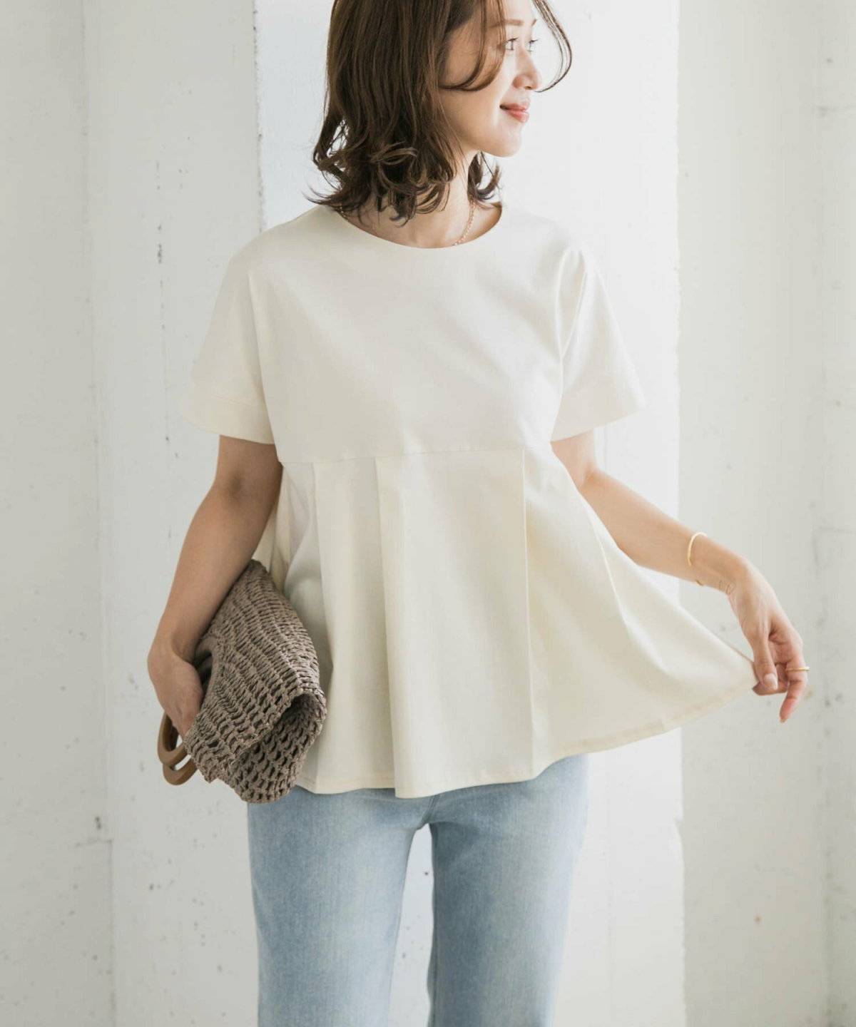URBAN RESEARCH DOORS シルケットコットンウエスト切替プルオーバー