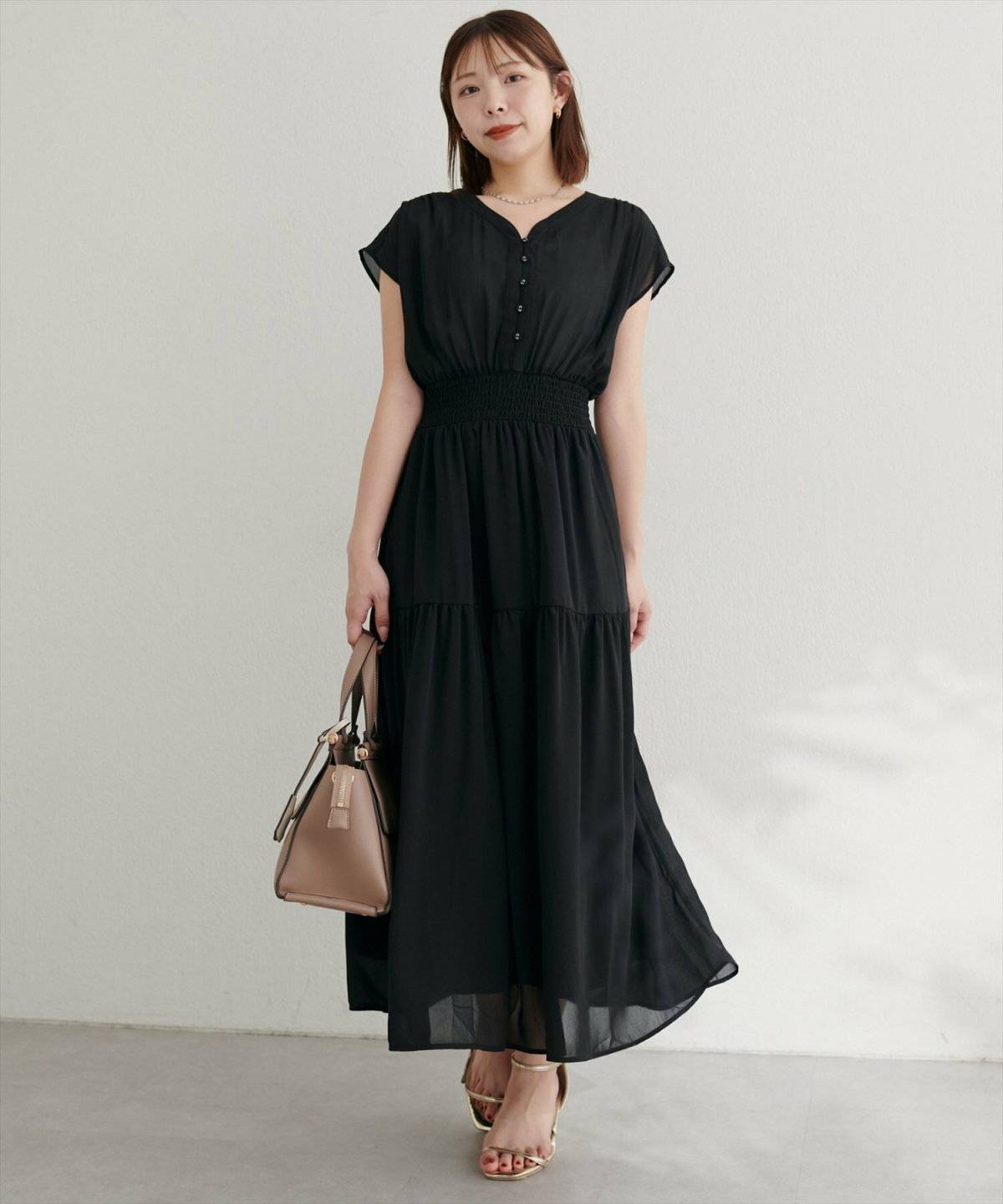 natura lcouture ウエストシャーリングワンピース