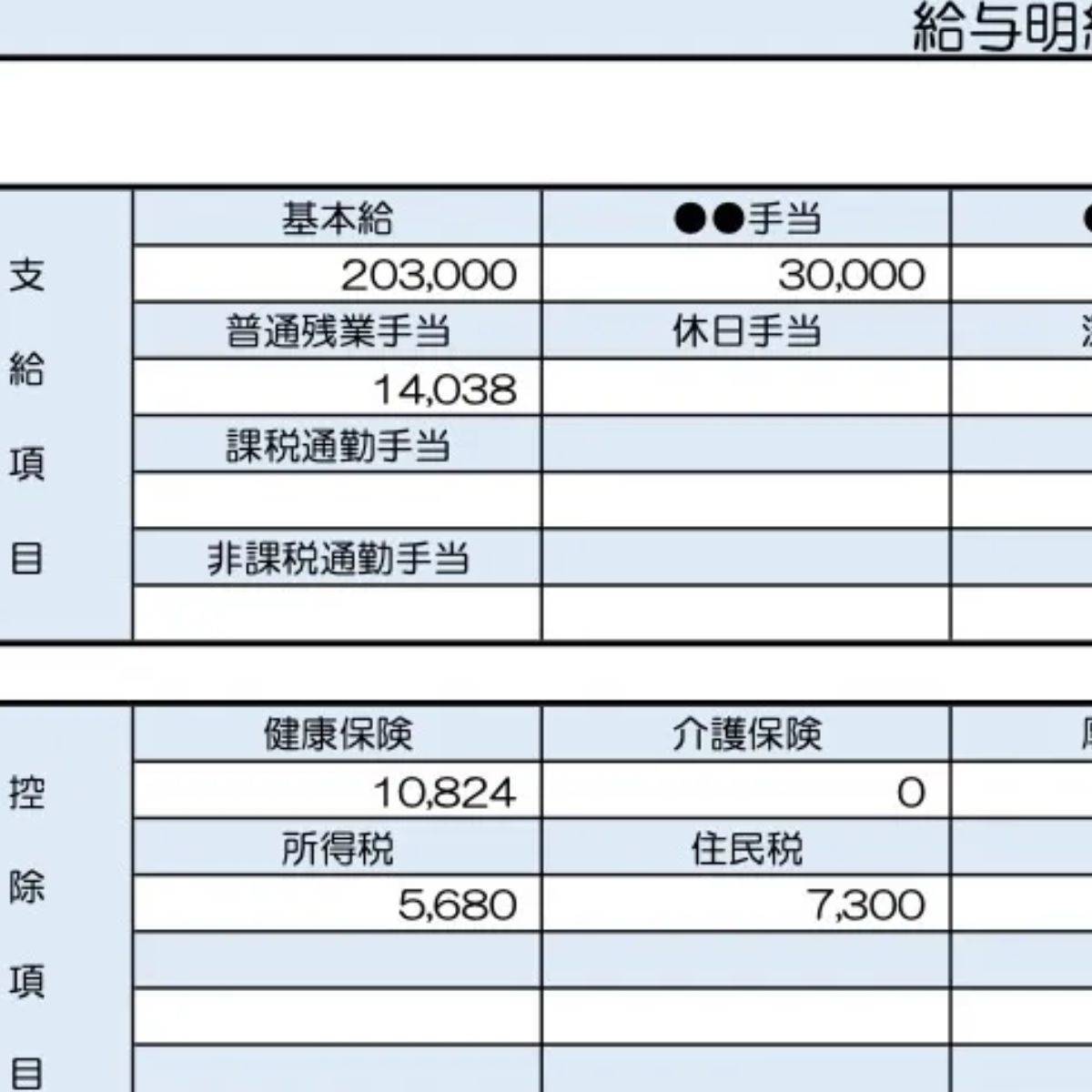 33歳、造園業の給与明細